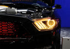 iJDMTOY 7-Color RGB LED Halo Ring Lighting Kit Compatible with 2015-2023 Ford Mustang Projector Front Road Illuminating Light Retrofit w/Adjustable Setting