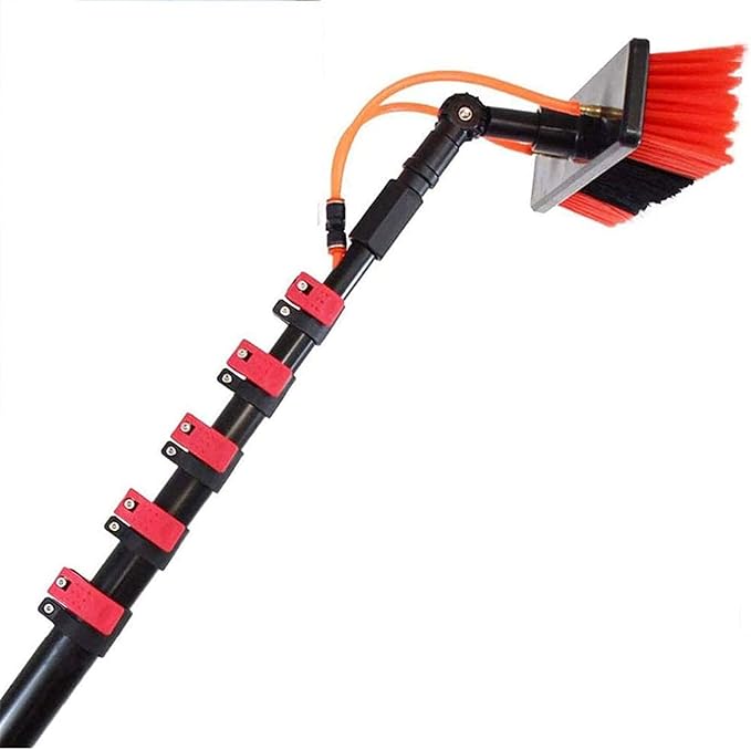 Extendable 7.2M Window Cleaning Brush with Water Fed PolePerfect for Conseatory Roofs Solar Panels and TrucksEfficient Outdoor Cleaning Tool