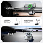 Qi2.2 Magnetic Car Mount Charger【25W Fast Charging+Ice-Cooling】 360° Rotating Fast Wireless Charger Stand with Cooling Fan/LED Light,Vacuum Magnetic Phone Holder Compatible with iPhone 12-17, S26/S25