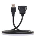 cablecc 1m Waterproof Single USB 2.0 Extension Latch Mount Car AUX Cable for Dashboard Panel