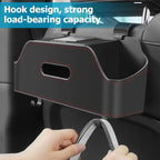 Zipelo Car Headrest Backseat Organizer with Cup Holder, Multi-Functional Vehicle Seat Back Hanging Storage Box with Hooks, Auto Drink Snack Phone Tray Travel Accessories for Kids Adults (Black)