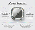 2-in-1 Wireless CarPlay Adapter & Wireless Android Auto Adapter, 5.8GHz Mini Dongle, Auto Reconnect, Plug & Play, Converts Factory Wired to Wireless for Cars 2016+