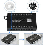 AMKI 144pcs*0.04in*13.1ft Pure White 18LED Meteor Shooting Stars Effect Fiber Optic Lights Kit,20 Modes Meteor Light Engine with Bluetooth+RF Remote Control