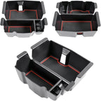 TACOBRO Center Console Organizer Compatible with Jeep Wrangler JL and JLU 2018-2023 2024 2025 Accessories, Gladiator JT Truck 2020 2021 2022-2025 Insert Tray Armrest Storage Box (Not for JK/JKU), Red