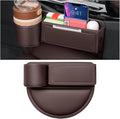 Leather Car Seat Gap Filler Organizer, Adjustable Vehicle Side Gap Storage Box, Auto Front Seat Crevice Catcher for Phones, Glasses, Keys, Universal for SUV, Sedan, Truck (Brown)