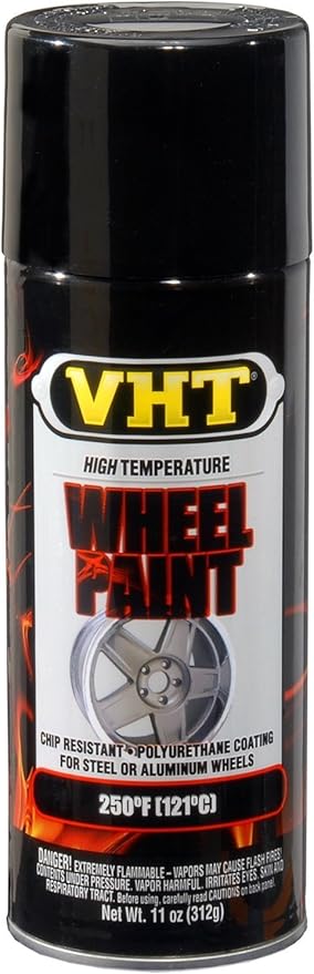 VHT SP187-6PK High Temperature Wheel Paint – Gloss Black Spray Paint - 11 oz Aerosol Can, 6-Pack