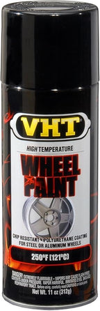 VHT SP187-6PK High Temperature Wheel Paint – Gloss Black Spray Paint - 11 oz Aerosol Can, 6-Pack