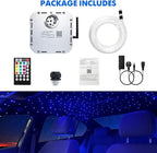 AMKI High Brightness 32W Twinkle 1200pcs Fiber Optic Starlight Headliner Kit 0.03in 13.1ft Fiber Strands RGBW Sound Activated APP Remote Control for Car Home Roof Ceiling Decoration