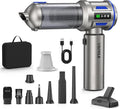 Yomile Mini Vacuum Cleaner, 2 in 1 27000PA Brushless Car Vacuum Air Duster 9000mAh Battery Air Blower Wireless Handheld Vacuum for Car,Office and Home (Blue)