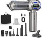 Yomile Mini Vacuum Cleaner, 2 in 1 27000PA Brushless Car Vacuum Air Duster 9000mAh Battery Air Blower Wireless Handheld Vacuum for Car,Office and Home (Blue)