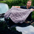 Stoner Car Care 95142 Extra Large Premium Microfiber Blend Car Drying Towel Highly Absorbant Lint Free Double Layer and Tagless, Gray, 900 GSM, 30x36