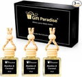 Gift Paradise® Bamboo & Coconut Car Air Freshener Set of 3 – 10 ml Hanging Diffusers with Wooden Cap, Clean Spa Coconut Scent for Car, Closet & Office, Long Lasting – Premium Magnetic Gift Box
