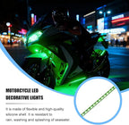 Motorcycle RGB LED Light Kit, 6PCS DC 12V Waterproof Motorbike Underglow Strip Lights Kit, Golf Cart Exterior Ground Effect Atmosphere Lamp, Universal for SUV RV Truck (Green)