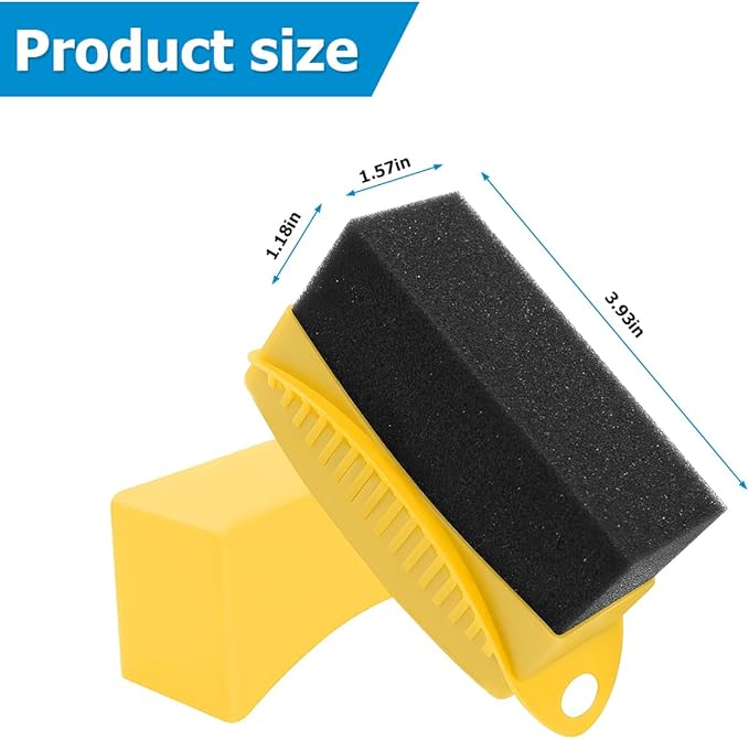 BESULEN 2 Pcs Tire Contour Dressing Applicator, Car Wheel Dressing Shine Sponge with Lid, Polishing Sponge Wax Buffing Pads for Auto, Foam Brush with Cover, Automotive Cleaning Accessories (Yellow)