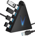 4-Port USB 3.0 Hub, FlyingVHUB USB Hub Tower with 2 ft Extended Cable,USB Splitter for Laptop,PC,PS4,PS5,Xbox,Mouse,Keyboard, Flash Drive, U-Disk (Black)
