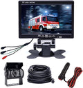 Hikity 7" Backup Camera with Monitor Kit, Waterproof 18 IR LED Night Vision Reverse Camera + Rear View Monitor Vehicle Parking System for RV/Bus/Trailer/Truck (65ft Video Cable+ Cigarette Lighter)