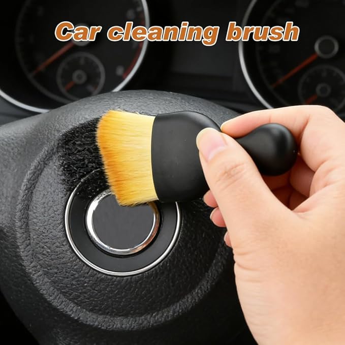 6PCS Car Interior Detailing Brush Set, Ultra Soft Boars Bristle Detailing Brushes for Cleaning Interior or Exterior, Emblem, Wheels, Air Vent, Leather Seats, Car Accessories for Truck, SUV