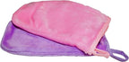 EcoSol Designs - Microfiber Mittens, Ultra-Soft Body Exfoliator Lathering and General Cleaning Dusting Must-Have, Thick Exfoliant Glove 2-Pack with Hanging Loops, Pink and Lavender, 6 x 9 inches Each