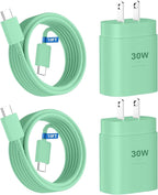 Phone 17 16 15 Charger Fast Charging,30W USB C Phone 17 16 15 Pro Max Charger Block &10FT Long Type C Cable Cord for i.Phone 17/Air/17 Pro/17 Pro Max/16/16 Plus/16 Pro/16 Pro Max/15/15 Pro Max,Green