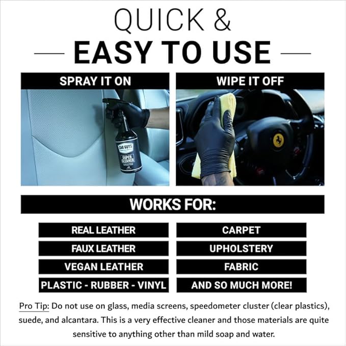 CAR GUYS Car Detailing Kit | Super Cleaner 18 Oz & Liquid Wax 8 Oz