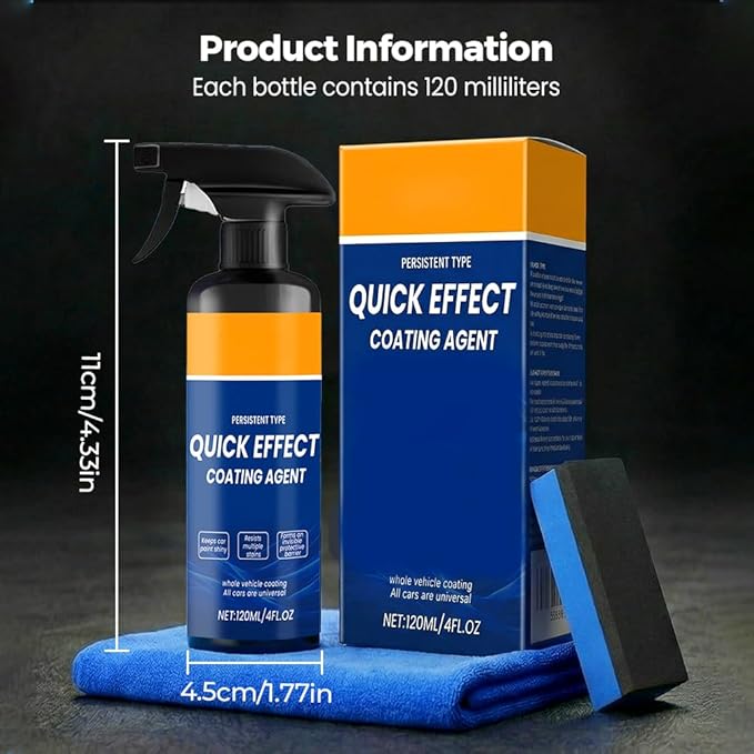 Car Coating Spray for Shine, 2026 New Advanced Car Coating Wax, Cars Protective Sprays for Garage or Outdoor Use, Convenient Cars Cleaner Spray for Vehicle Owners (1pc)