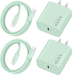 20W Fast Charger for iPhone 17/17 Pro Max/Air/17e/16/16 Pro Max/Plus, iPad Pro 13/12.9/11 inch, iPad 10th/Mini 6, AirPods, 2Pack USB C Wall Charger Type C Fast Charging Block with 3FT USB C to C Cable