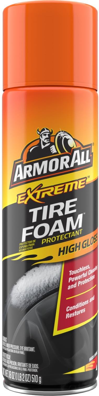 Armor All Extreme Car Tire Foam, Tire Cleaner Spray for Cars, Trucks, Motorcycles, 18 Oz Each