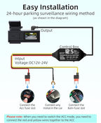 Dash Cam Hardwire Kit,12V-24V to 5V/3A USB C Dash Camera Hardwire Kit with Digital Display and Low Voltage Protection,24 Hours Surveillance and Acc Mode for Dash Camera(3.5M/11.4FT)