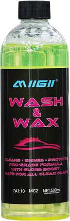 MIIGII Car Wash Soap with Paint Protection Coating - pH Balanced Car Shampoo - Rich Suds & Deep Cleaning - All Vehicles - 500ml (17oz)