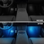 4 Pcs Interior LED Lights Bulbs Kit Compatible with Tesla Model 3, Y, X, S, Super Bright Replacement Light Bulbs for Footwell, Door Puddle, Trunk, Frunk - for Tesla Accessories (Blue)