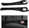 2 PCS Car Seat Gap Filler Organizer, No Drop Vehicle Seam Plug Organizer with Storage Slot, Multifunctional Console Side Gap Filler for Most Vehicles, Car Accessories (Black)