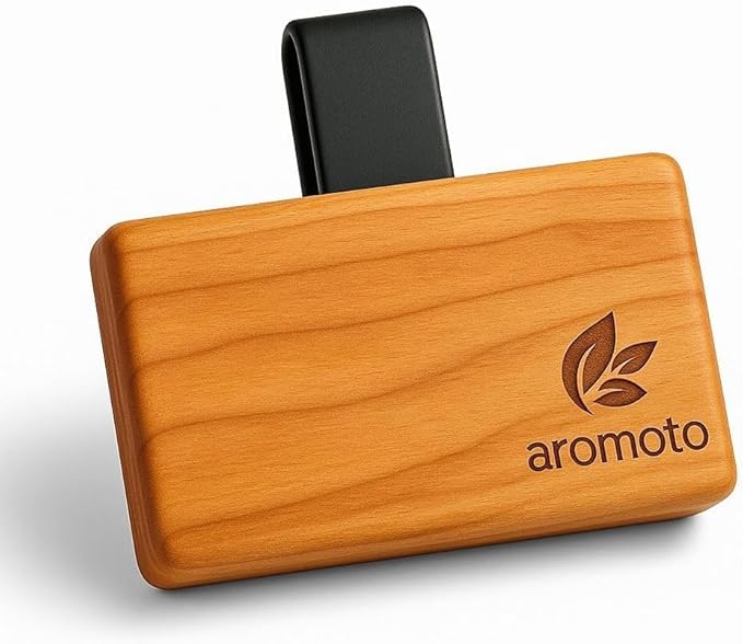 Wooden Car Air Freshener – Premium Natural Scents for Every Drive – Car Odor Eliminator (Orange)