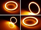 iJDMTOY 72-75mm Size Amber Yellow LED Halo Ring Lighting Kit for Automotive Accent/Ambient or Retrofit Decoration