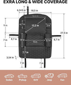 Owleys Back of Seat Organizer for Kids with Transparent Tablet Pocket & 8 Compartments | 27.5"x18.5" | Black Travel Accessory for SUV, Truck, Sedan, Van, Jeep
