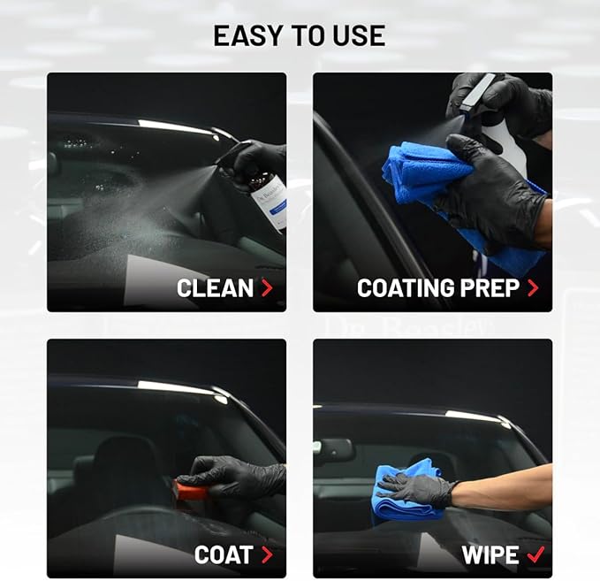 Dr. Beasley's Glass Serum Kit - Semi-Permanent Ceramic Coating, Water-Repelling, Easy-Cleaning, UV Protection, Perfect Clarity