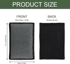 2PCS Car Interior Scrubbing Sponge, Scrub Pads Car Detailing, 5.9'' x 3.5'' Microfiber Auto Interior Cleaning Scrub Applicator, Auto Wash Sponge Pad for Vehicles Leather Plastic (Gray Black)