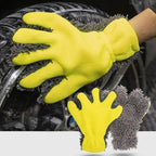 2 Pack Chenille Microfiber Car Wash Mitt 5-Finger Auto Dusting Gloves Scratch-Free&Lint-Free Car Washing Gloves for Car Detailing Trucks SUV RV Home Cleaning Mitts