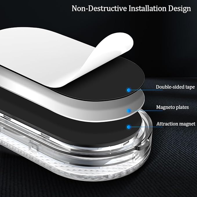 2 PCS Car Led Lights Interior,White Ambient Lighting Car Interior,USB Rechargeable Car Interior Reading Light,Portable Led Lights for Car