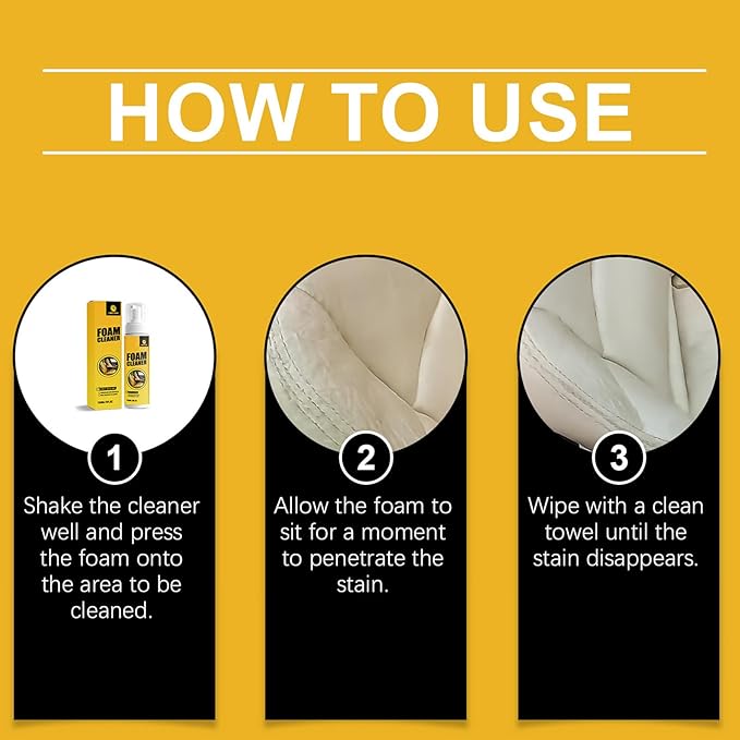Foam Cleaner for Car, Multi-purpose Car Interior Cleaner for Car, Kitchen, Bathroom, Interior and House Lemon Flavor (100ml*2)
