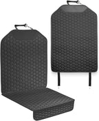 Owleys Set Seat Back Organizer & Car Seat Protector Hexy Waterproof & Non-Slip Protector for Child Car Cushion for Leather and Fabric Seats (Black Set 2)