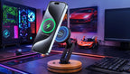 ClikDock Cell Phone Magnetic Wireless Charger Stand, 360° Spin, Aluminum Construction, Compatible with MagSafe Phones for iPhone & Andriod (Bespoke V1)