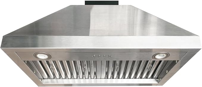 CHETTO C 30 Inch Under Cabinet Range Hood Kitchen Stove Vent with 4 Speed Exhaust Fan Reusable Filter and LED Lights Three Minutes Delayed Shutdown 304 Stainless Steel (30 inch)