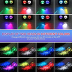 32W Starlight Headliner Light,1300pcs 9.8ft Dual Port Dual Color LED Star Ceiling Fiber Optic Light Kit APP/Remote Control White Shooting Star,for Car/Home/Party