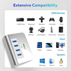 intpw USB 3.0 Hub, Aluminum 4 Port USB Data Hub 3.0 Port Extender Multiport Adapter with 3.3ft Cable ，USB Splitter for Laptop, PC/Xbox/Flash Drive/Printer/Camera/Keyborad/Mouse