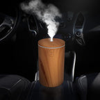 USB car Aromatherapy Machine, air humidifier, ultrasonic Aromatherapy Diffuser, with 7 Color LED Lights, Suitable for Cars, Offices, Travel, Household Cars (Light Wood Grain Color)