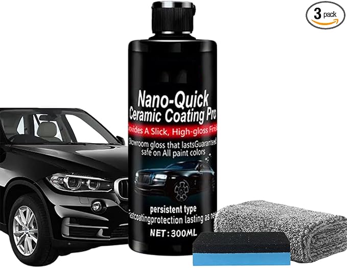 10.58 Fl Oz Nano-Quick Ceramic Coating Pro,Nano Quick Coat,Revolutionary Nano Spray For Car Detailing,Quick Effect Coating Agent For Car,Deep Gloss Shine Long-Lasting Polish