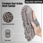 XGloss Motor™ Premium Dual-Action Wash Sponge – Scratch-Free Car Wash Sponge with Soft Foam Side & Bug Removal Scrub Backing