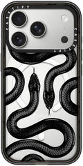 CASETiFY Impact iPhone 17 Pro Case [Slim/Compatible with Magsafe / 8.2 ft. 4X Military Grade Drop Protection] - Black Kingsnake - Clear Black