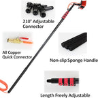 Outdoor Window Cleaning Kit Solar Brush & Water-Fed Pole System for Solar Panels Efficient Cleaning Solution for Photovoltaic & Solar Energy Easy to Use