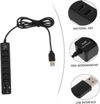 Angoily 6-Port USB Hub Card Reader Multi-Port USB Splitter for Laptops and Desktops 1m Extension Cable Compact and Portable Design
